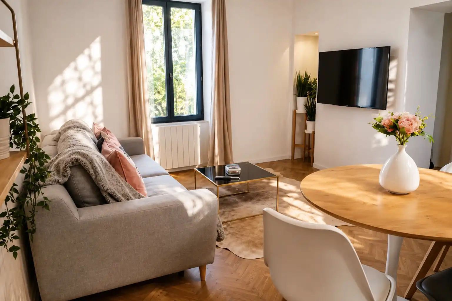 Espace de vie ouvert d’un logement
